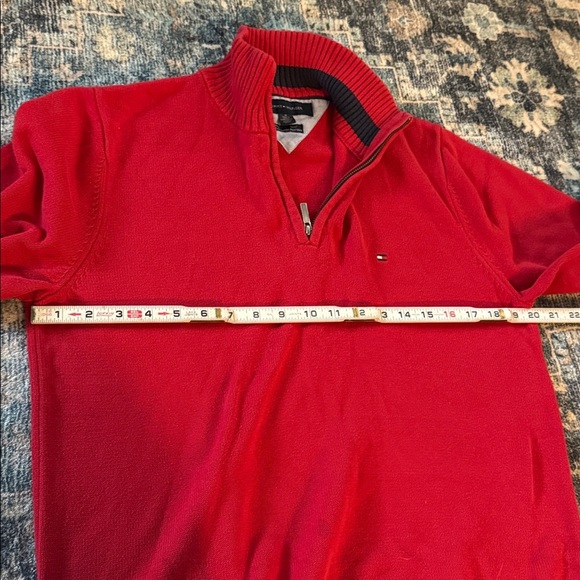 Tommy Hilfiger Red Premium Cotton Pullover Sweater. Medium - Picture 6 of 7
